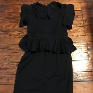 Black peplum dress